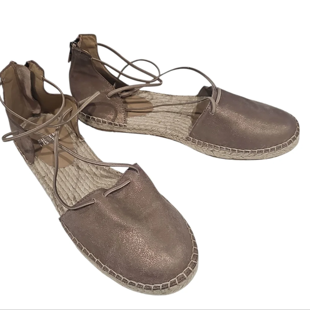 Eileen Fisher Lace Espadrille (Women) Platinum Sz 10 NWT
